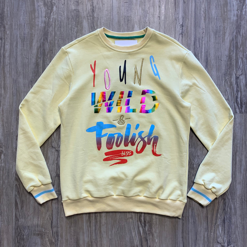 Men's Young Wild & Foolish Yellow Sweater