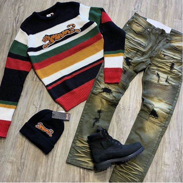 Men's Multi-Color Striped Knit Sweater